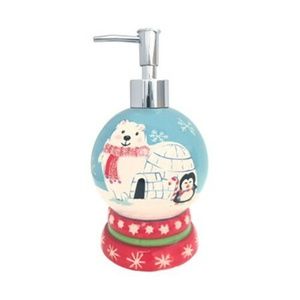 Christmas Holiday Bathroom Snowglobe Soap Dispense
